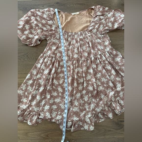 By Together Morning Dew Square Neck Floral Babydoll Puff Sleeve Dress Size S - Picture 11 of 11